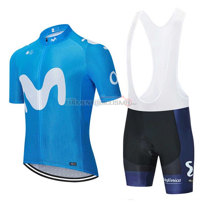 Abbigliamento Ciclismo Movistar Manica Corta 2020 Blu